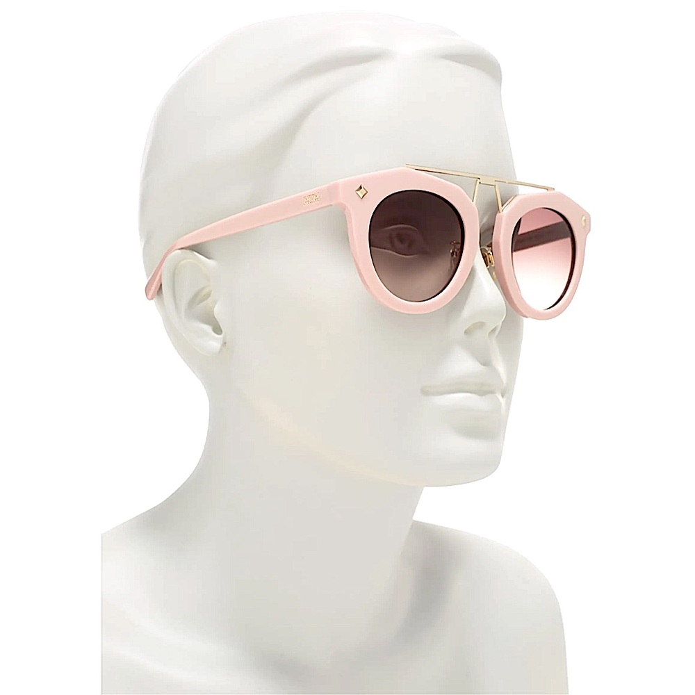 MCM MAUVE/PINK ACETATE/METAL ROUND SHADES NWT